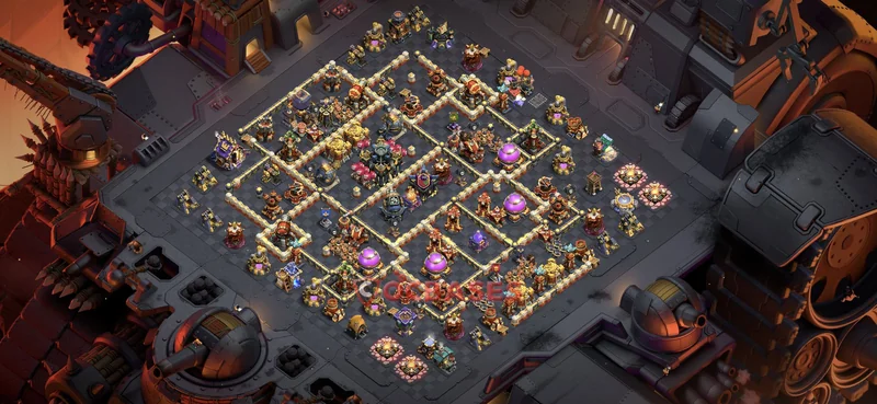 Town Hall 17 Base -war – Layout id: dh87s base layout, image 2