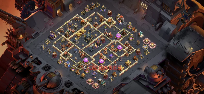 Town Hall 17 Base -war – Layout id: dh87s base layout, image 1