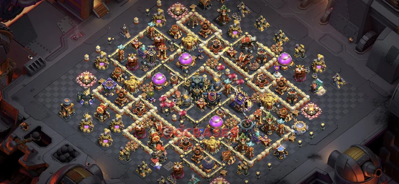 Town Hall 17 Base -war – Layout id: q2sc7 base layout, image 1