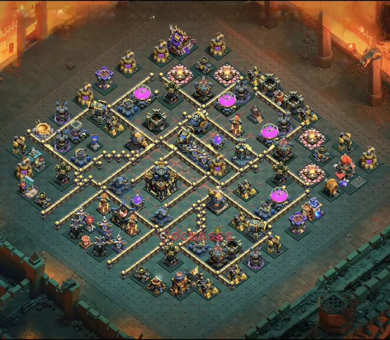 Town Hall 17 Base -war – Layout id: ocmnp base layout, image 1