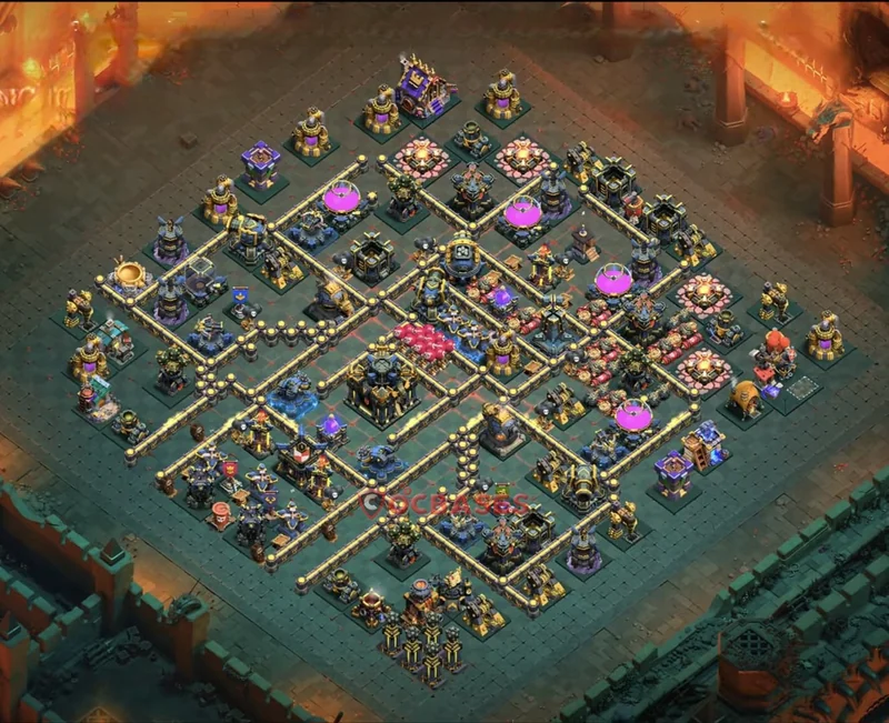 Town Hall 17 Base -war – Layout id: ocmnp base layout, image 2