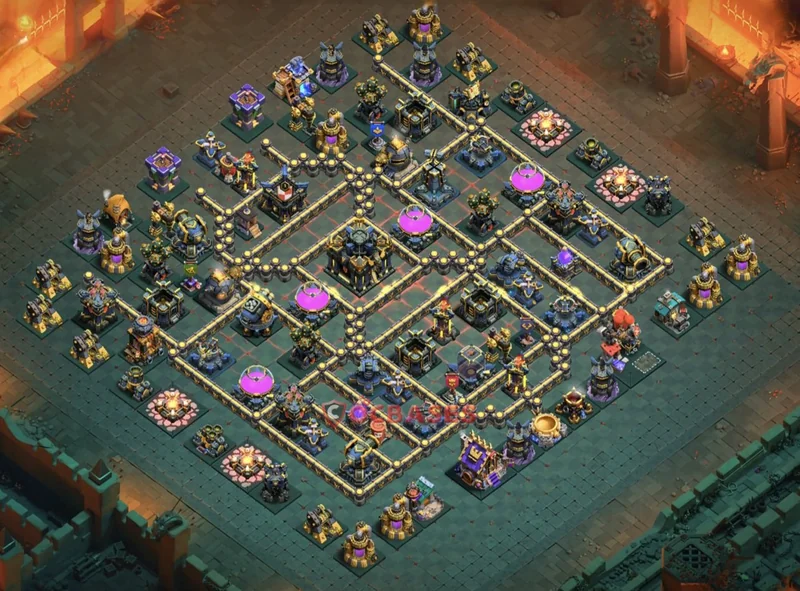 Town Hall 17 Base -war – Layout id: bt2qb base layout, image 2