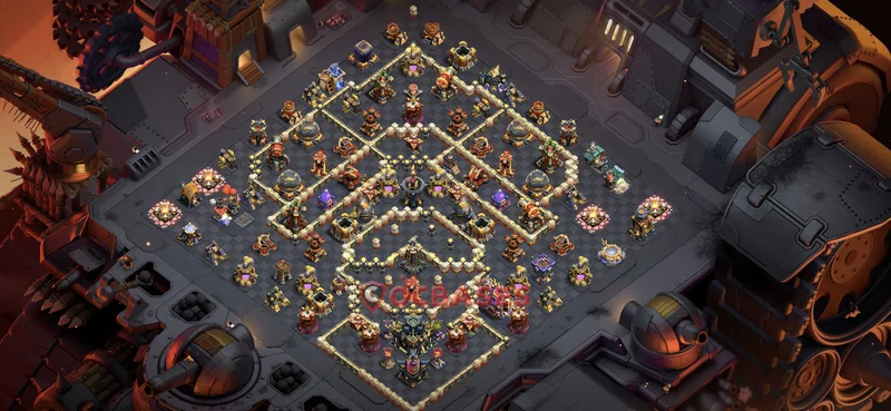 Town Hall 17 Base -war – Layout id: xrhtg base layout, image 2
