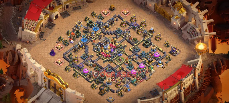 Town Hall 18 Base -trophy – Layout id: p4z8w base layout