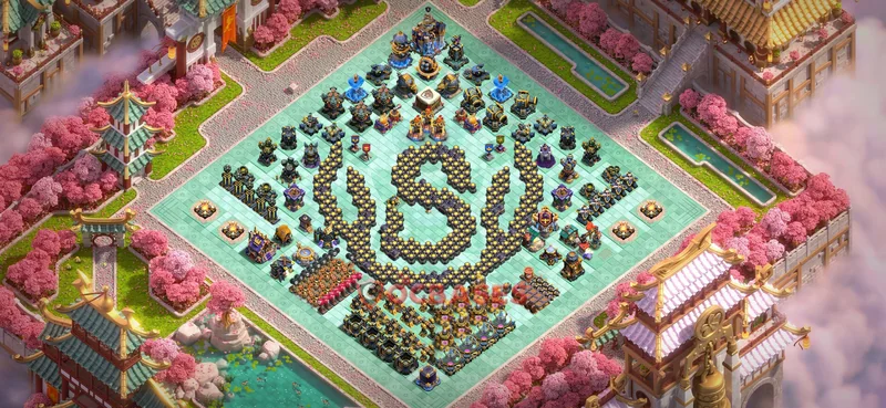 Town Hall 18 Base -progress base – Layout id: 8p0mn base layout