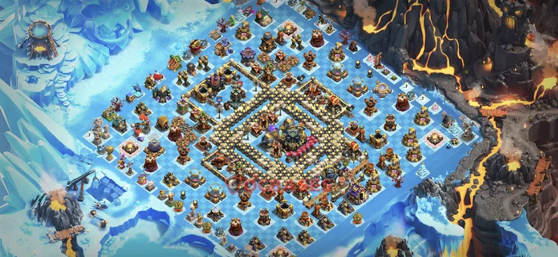 Town Hall 17 Base -trophy – Layout id: lmd39 base layout