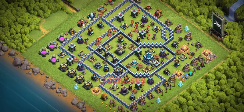 Town Hall 13 Base -war – Layout id: 037lu base layout, image 1