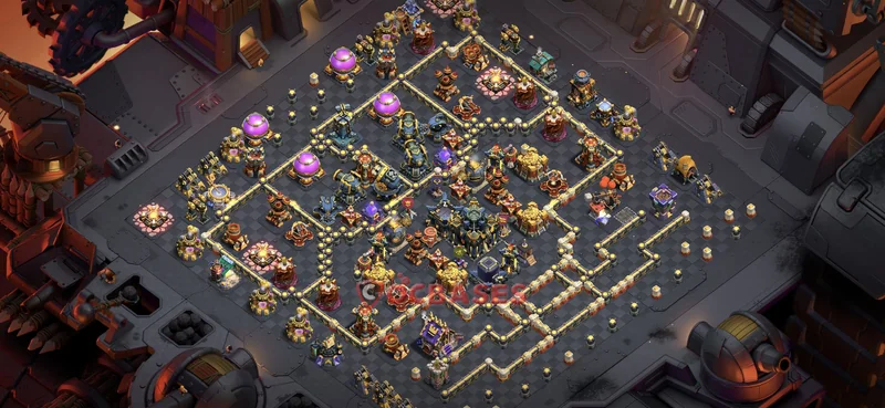Town Hall 17 Base -war – Layout id: v5xsm base layout, image 1