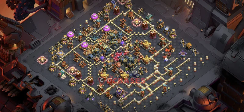 Town Hall 17 Base -war – Layout id: v5xsm base layout, image 2