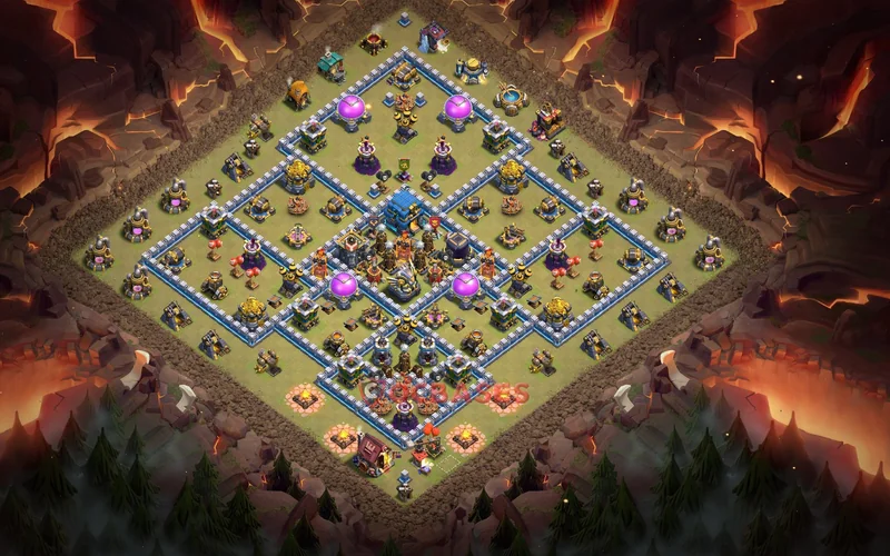 Town Hall 12 Base -war – Layout id: jqxee base layout