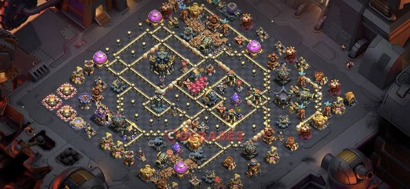 Town Hall 17 Base -war – Layout id: vizt3 base layout, image 1