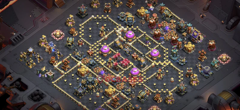 Town Hall 17 Base -war – Layout id: g0bbj base layout, image 1