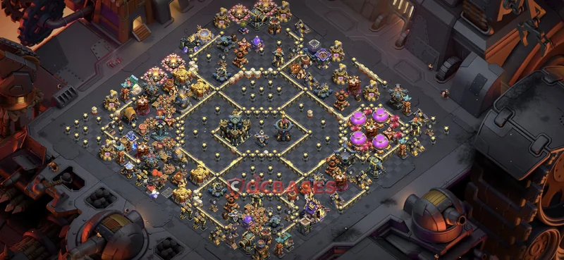 Town Hall 17 Base -war – Layout id: znti4 base layout, image 1