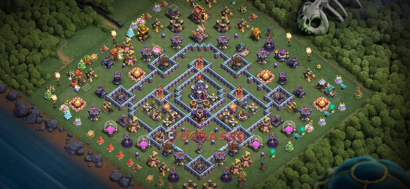 Town Hall 15 Base -war – Layout id: xc42k base layout