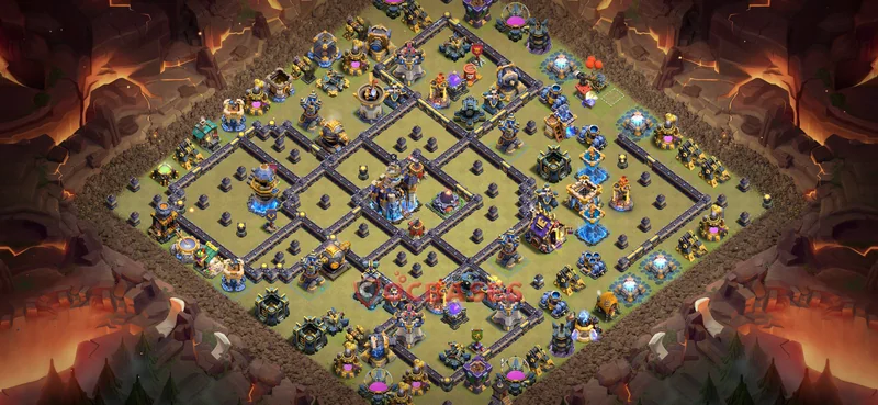 Town Hall 18 Base -war – Layout id: bmksr base layout