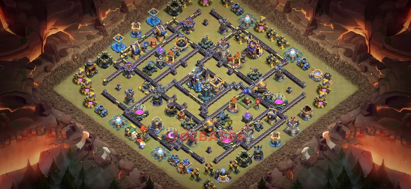 Town Hall 18 Base -war – Layout id: biwev base layout