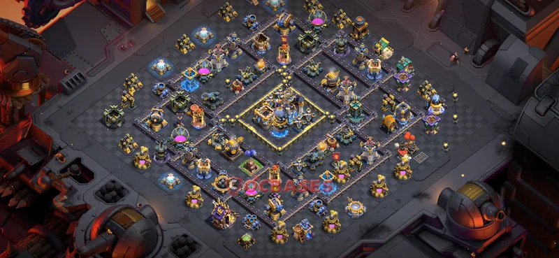 Town Hall 18 Base -war – Layout id: 7vs5e base layout