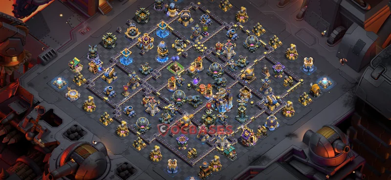 Town Hall 18 Base -war – Layout id: bqzpt base layout