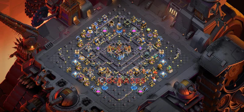 Town Hall 18 Base -war – Layout id: e549u base layout