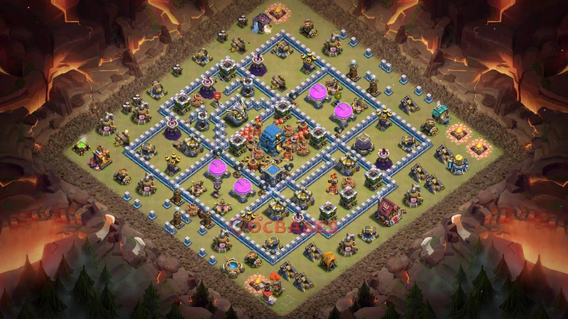 Town Hall 12 Base -war – Layout id: nmv4d base layout