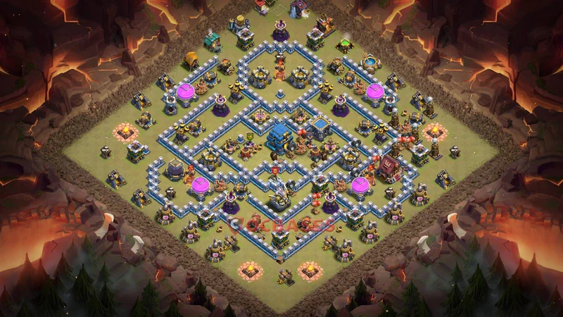 Town Hall 12 Base -war – Layout id: 3vy5z base layout