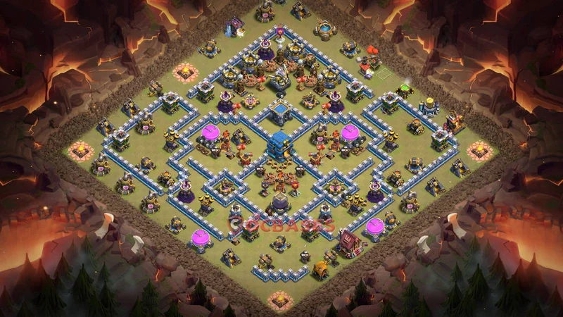 Town Hall 12 Base -war – Layout id: blg7d base layout