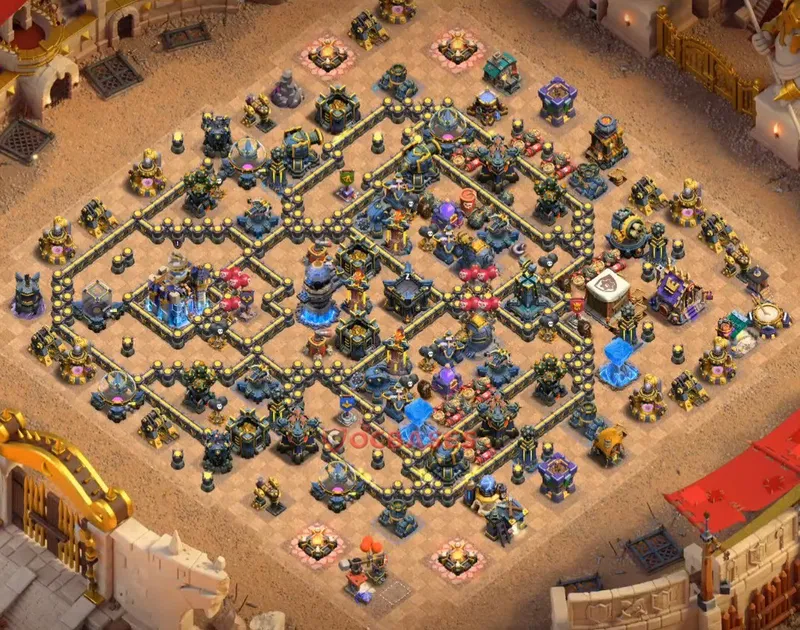 Town Hall 18 Base -war – Layout id: 9brir base layout