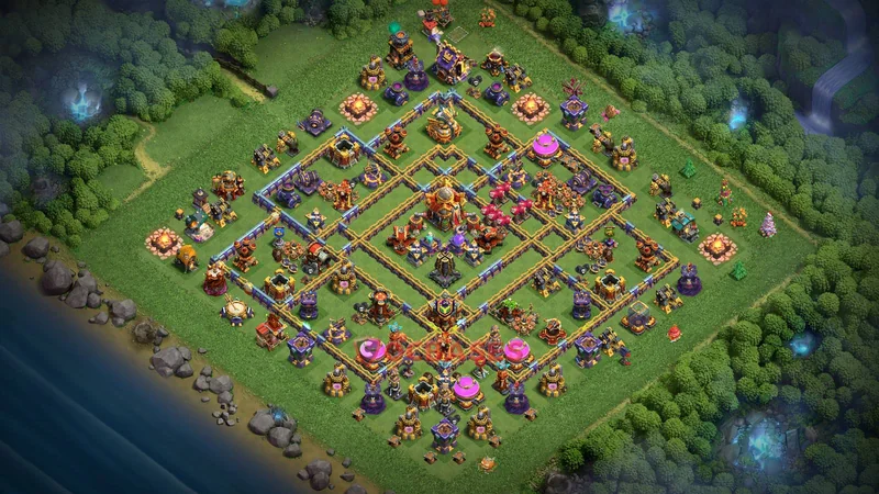 Town Hall 16 Base -trophy – Layout id: mpn3f base layout