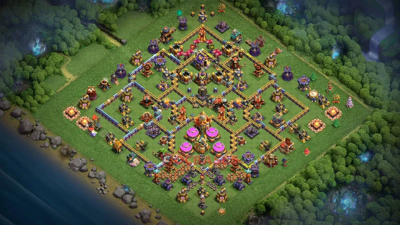 Town Hall 16 Base -trophy – Layout id: 6mtb7 base layout