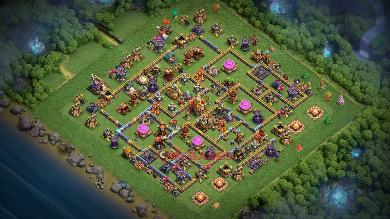 Town Hall 16 Base -trophy – Layout id: v8pmz base layout