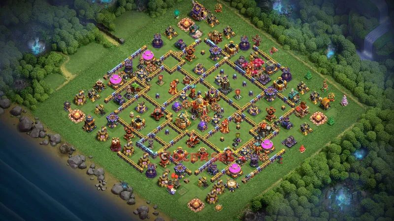 Town Hall 16 Base -trophy – Layout id: 3xzov base layout