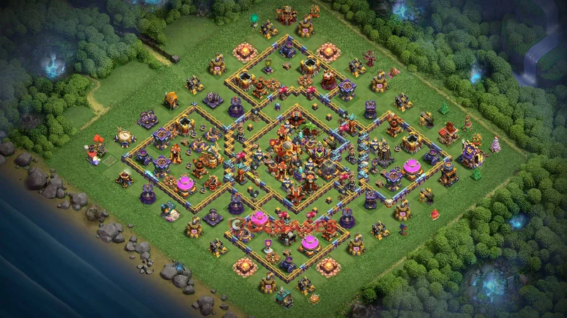 Town Hall 16 Base -trophy – Layout id: haqsk base layout