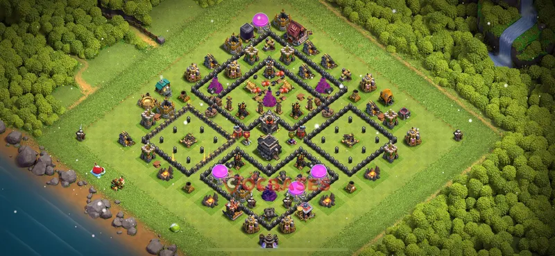 Town Hall 9 Base -progress base – Layout id: 3q1iw base layout