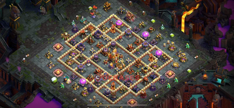 Town Hall 16 Base -hybrid – Layout id: d8v5v base layout