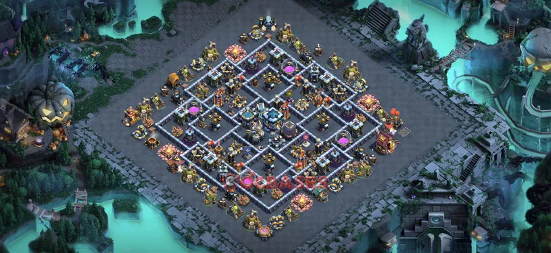 Town Hall 13 Base -hybrid – Layout id: 99ans base layout, image 2