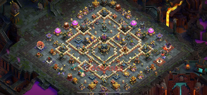 Town Hall 17 Base -hybrid – Layout id: 4u4gg base layout