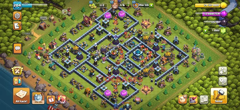 Town Hall 13 Base -farming – Layout id: wz7oh base layout