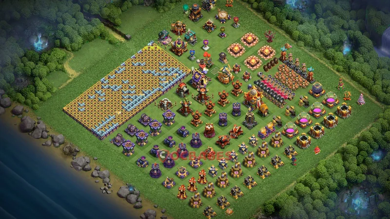 Town Hall 16 Base -progress base – Layout id: asogz base layout