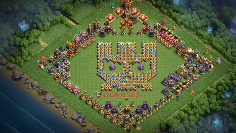 Town Hall 16 Base -fun – Layout id: hnytt base layout