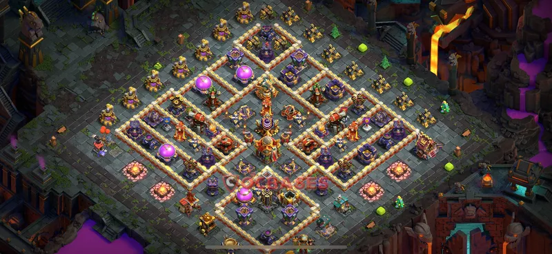Town Hall 16 Base -hybrid – Layout id: 81y4x base layout