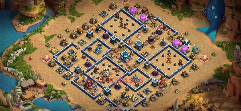 Town Hall 13 Base -cwl – Layout id: 4txda base layout