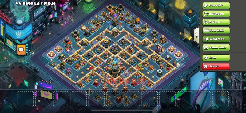 Town Hall 17 Base -trophy – Layout id: ck71v base layout, image 1