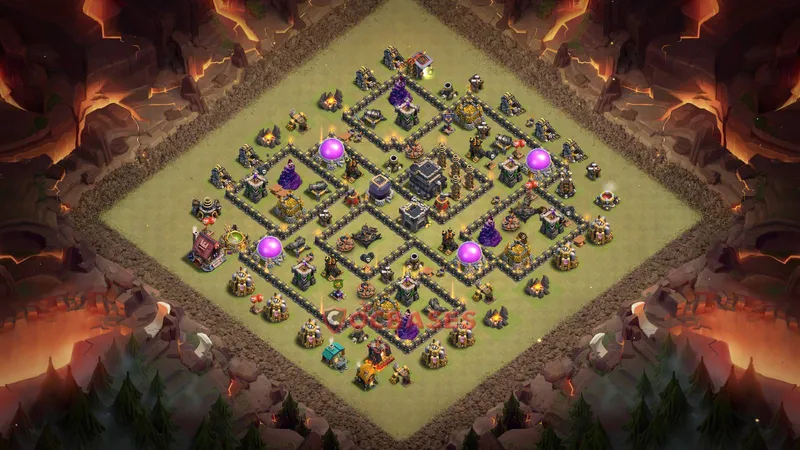Town Hall 9 Base -war – Layout id: kdmhq base layout