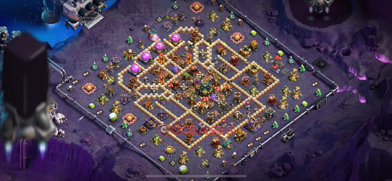 Town Hall 17 Base -hybrid – Layout id: 2y0rm base layout