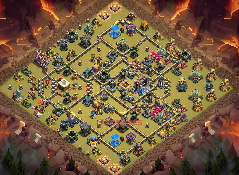 Town Hall 18 Base -war – Layout id: em6vq base layout