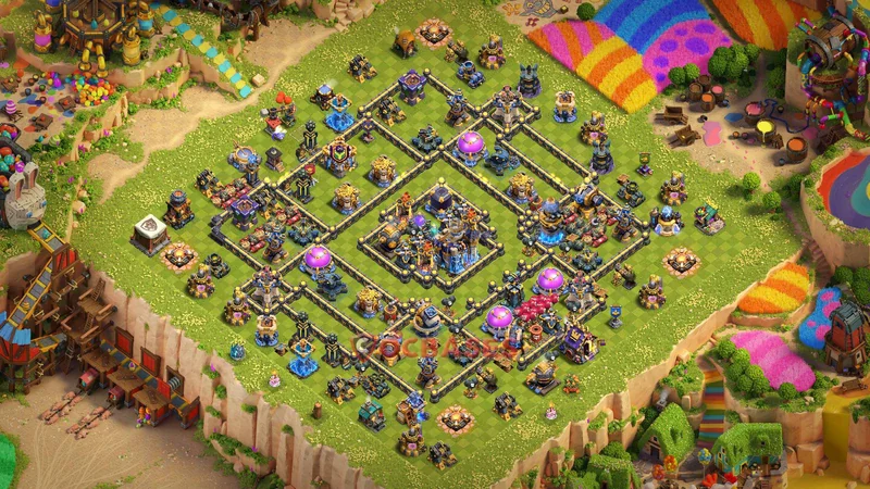 Town Hall 18 Base -farming – Layout id: q2ayz base layout