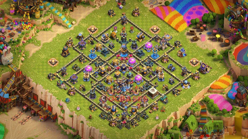 Town Hall 18 Base -farming – Layout id: bpu8p base layout