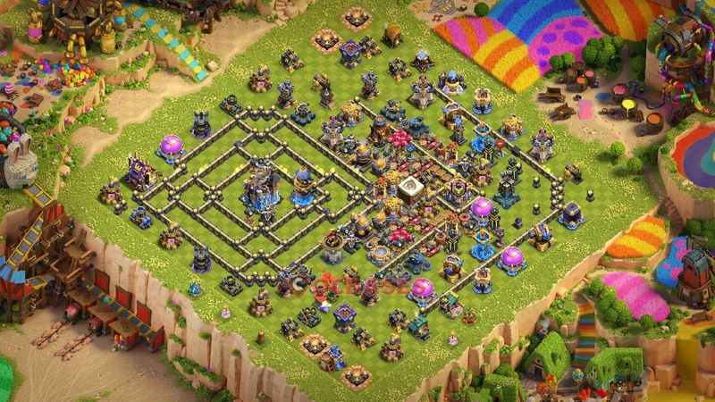 Town Hall 18 Base -trophy – Layout id: 3gk9t base layout