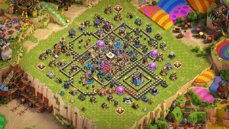 Town Hall 18 Base -trophy – Layout id: 5bfzl base layout