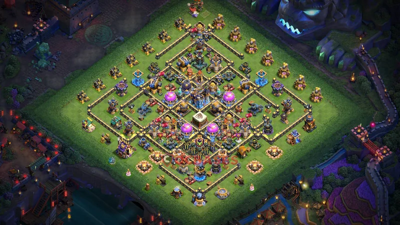 Town Hall 18 Base -farming – Layout id: 81zws base layout